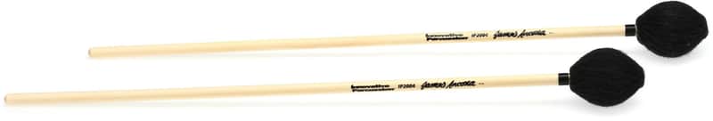 Innovative Percussion IP2004 James Ancona Hard Marimba Mallets - Black Yarn - Birch (2-pack) Bundle image 1