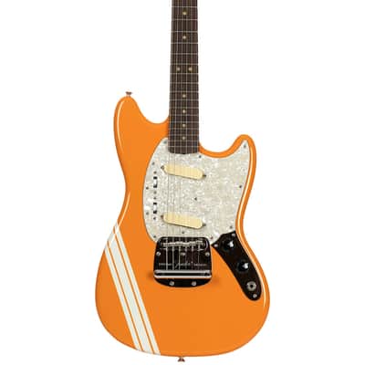 New Fender Custom Shop '60s Mustang NOS Capri Orange with Competition Stripe image 7