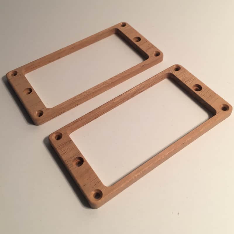 Guilford Mahogany pickup ring set for PRS guitar - Flat - Recessed Height Holes  Natural Wood image 1