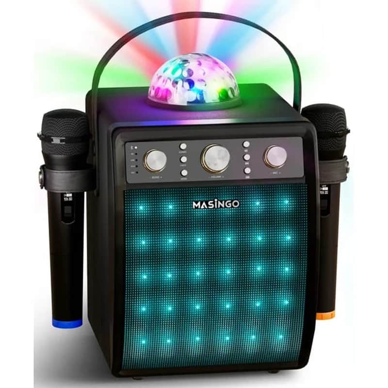 Masingo Karaoke Machine, 2 Wireless Microphones, PA Speaker System - Ostinato M7 image 1