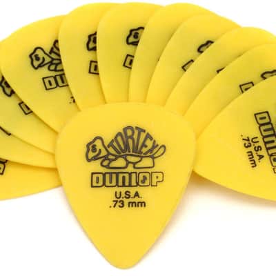 Dunlop Tortex Standard Guitar Picks - .73mm  Yellow  12-pack image 1
