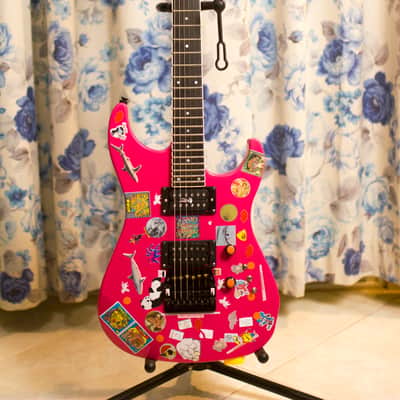Hurricane JKB-3 Jason Becker "yoyo guitar" faithfull replica 1985 - Pink / magenta image 2