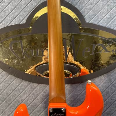 Schecter Nick Johnston "Thumper" FretWerx In-USA Setup and Fret Polish 2020's HSS - Orange w/ Custom Vinyl Flowers image 15