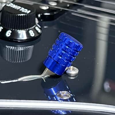 Kinnatone BLUE Bruno Grenade knurled Aluminum 3 or 5 way Blade style Switch Tip. For Strat or Tele image 3