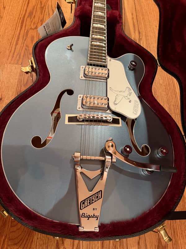 Gretsch G6136T-140 140th Anniversary Double Platinum Falcon 2023 - Present Two-Tone Stone Platinum / Pure Platinum image 1