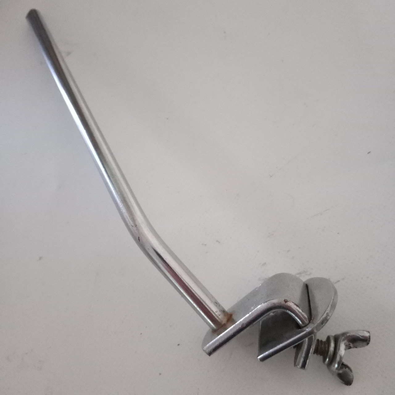 Gretsch Bass Drum Clamp-On Spur Chrome Leg Spike Vintage 40s Walberg&Auge W&A US — main photograph