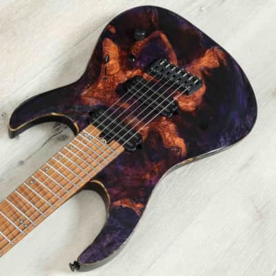 Legator X Series Ninja X7F Multi-Scale 7-String Guitar, Roasted Flame Maple Fretboard, Magma image 4