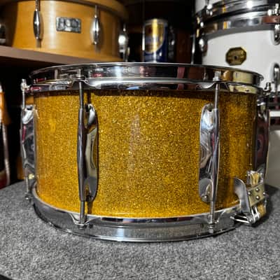 WFL Zephyr Lug Snare Drum In Gold Sparkle image 3
