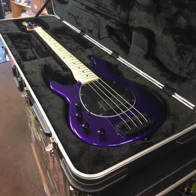 Ernie Ball Music Man Sterling Firemist Purple/Maple Left Handed 4-String Electric Bass w/ Case image 10