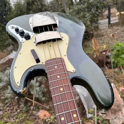 1965 Fender Jazz Bass - Charcoal Frost Metallic - Matching Headstock - OHSC image 8