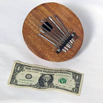 Handmade Coconut Gourd Kalimba Thumb Piano w/ 7 Tuneable Notes image 7