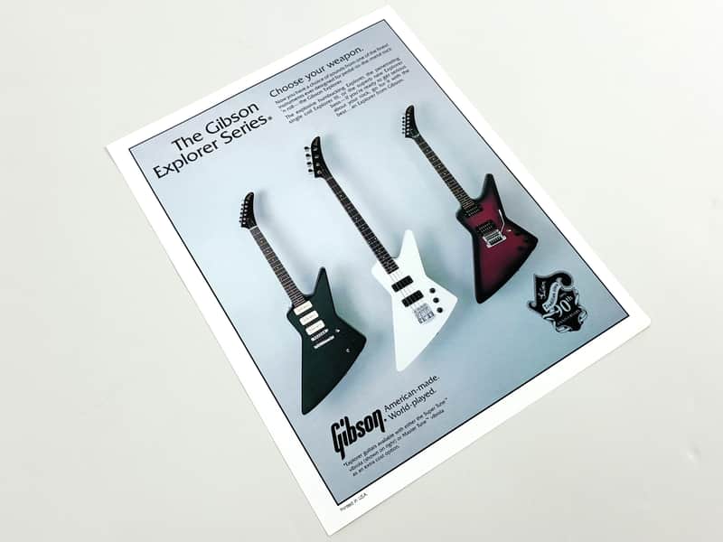 Gibson Explorer Series 90th Anniversary Dealer Flyer 80s image 1