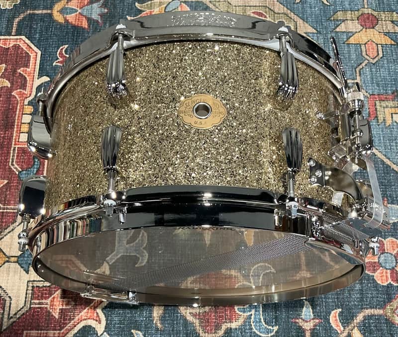 Slingerland Radio King Solid Maple Snare Drum - 7 inches x 14 inches, Gold Glass image 1