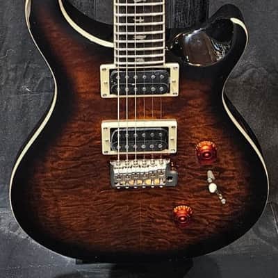 PRS SE Custom 24 Electric Guitar - Quilted Black Gold Sunburst 2024 image 1