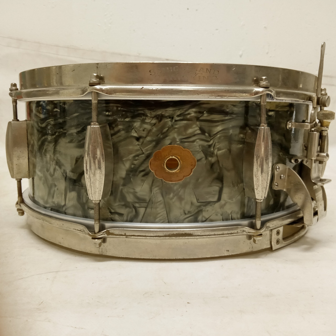 Slingerland 40s BDP 5.5x14"Radio King 1Ply Maple Snare Drum Cloud Badge Brass US — main photograph