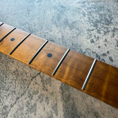 BMC Guitar Neck Tele® Telecaster® 22 Fret Roasted 3AAA Flame Maple With Maple Fingerboard Nitro Lacquer Rounded Fret Ends - 9.5 Radius TRMMF22 3A #6 image 3