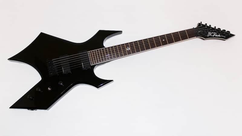 BC Rich Warlock WGL7BK Lucky 7 Electric Guitar Black image 1