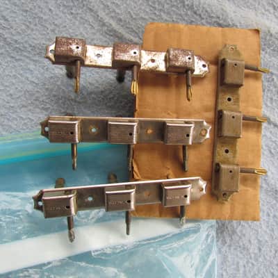 Lot Of Vintage Kluson 3 On A Strip Tuners For Repair All Bass Side Need ButtonsVintage Open Back Kluson Tuner Bass Single Line & Double Line Vintage Kluson Tuners For Repair image 2