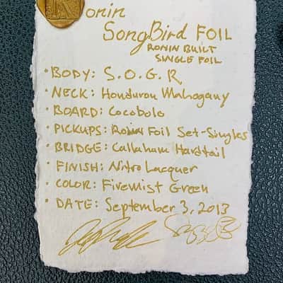 Ronin Songbird Foil 2013 Firemist Green, Recently Serviced by Ronin image 15