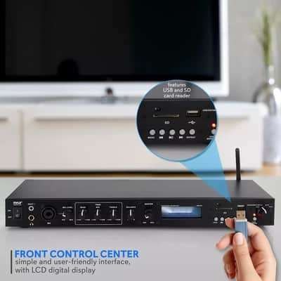 Bluetooth Preamplifier Receiver System – Digital Rack Mount with FM Radio, Recording Mode, USB/SD Port, and Remote Control image 3