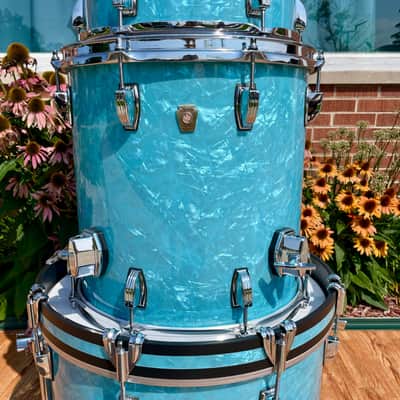 Ludwig Classic Maple Bop Kit Drum Set Glacier Blue 18/12/14 *Mint* image 14