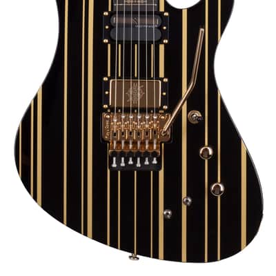 Schecter Synyster Custom-S Gloss Black with Gold Pinstripes image 1