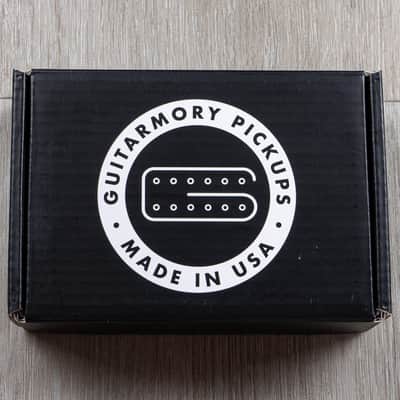 Guitarmory Minuteman 6-String Humbucker Guitar Pickup Set, Black w/ Black Poles image 2