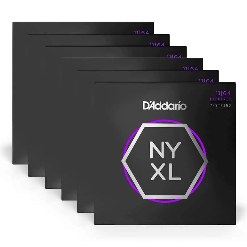 D'Addario NYXL Electric Guitar Medium 7 String 6 Pack Bundle image 1