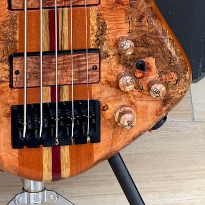 Warrior Dran Michael 5-string Bass "NAMM" 2020 - stunning featherweight Spalted Maple NAMM Show display model # 9. image 10