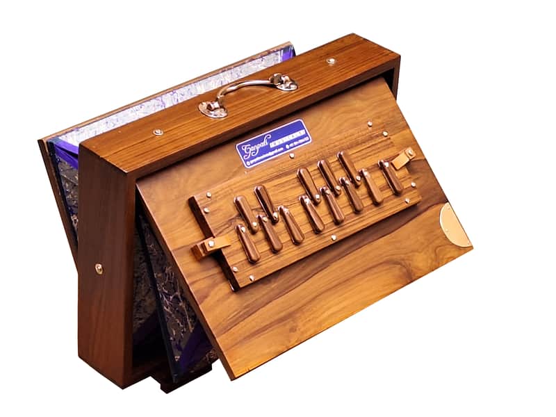 SHRUTI BOX~TEAK WOOD~ SIZE (15" X 10" X 3")~13 NOTES~440 Hz~CHANT~MANTRA~SHRUTI~WITH BAG image 1