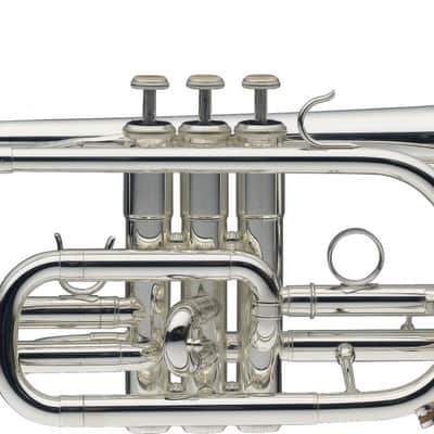 Levante LV-CR5201 Monel Brass Body Material Bb Cornet w/Soft Case Straps & Mouthpiece Silver Plated image 2