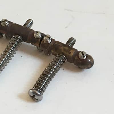 3 Tele Custom Aged Relic Solid Brass Thin Saddles For Vintage Style Fender Guitar Rounded Ends image 3