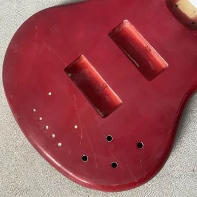 Red 4 String Bass Basswood Body image 10