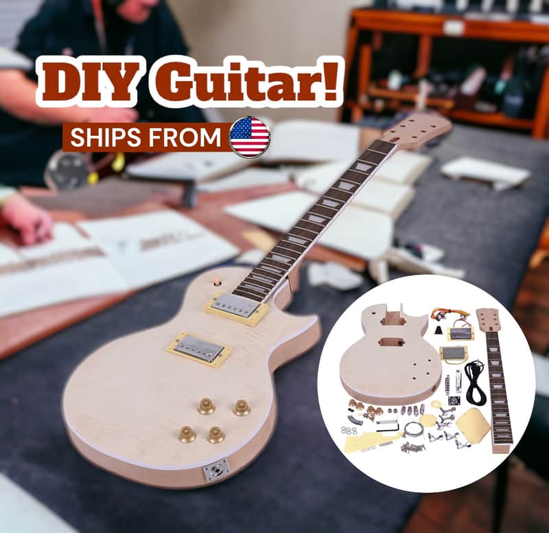 LP Style DIY Electric Guitar Kit Mahogany Body & Neck Build Your Own Gutiar J0Z6 image 1