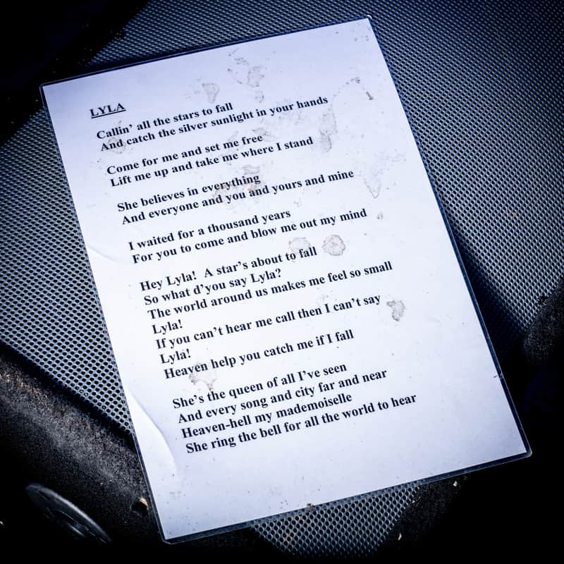 Oasis Lyla A3 Laminated Stage Lyrics 2000s image 1