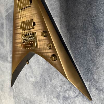 2021 Solar Guitars V1.6AFBB Flying V in Flame Black Burst with Gigbag image 9
