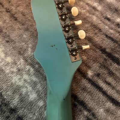 1960s Kay K311 Vanguard Electric Guitar - Teal / Pale Blue image 7