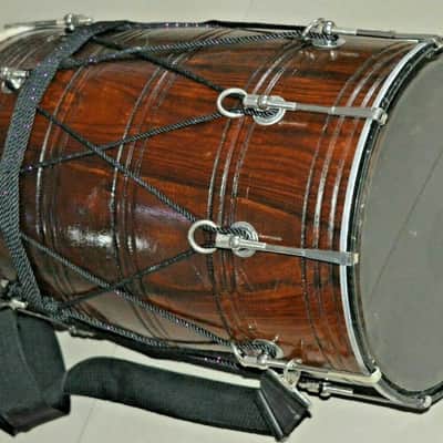 Naad Folk Musical Instrument Wedding Rosewood Sheesham Punjabi Bhangra Dhol With Bag 2022 Natural image 10