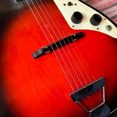 1960's Harmony Holiday H-45 Stratotone Guitar w/Original Case image 9