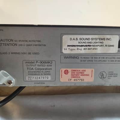 TOA 900 Series II A-906MK2 8-Channel 120W Mixer Power Amplifier image 7