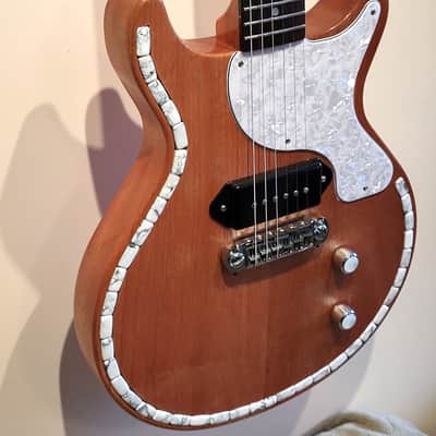 Custom Designed & Crafted Double Cutaway 1959 Les Paul Jr. Style-Matte White Howlite Stones Serial #069 2025 image 2