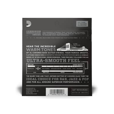D'Addario ECB81 Regular Light, XL Chromes Flatwound Bass Strings 45-100 image 2