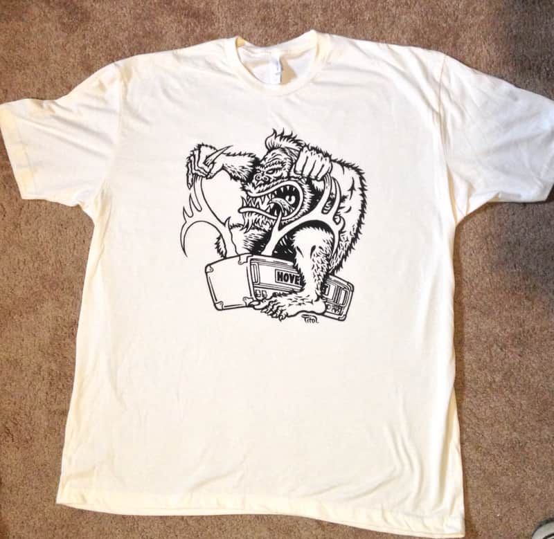Hovercraft Sasquatch Shirt Cream/Black - Medium TShirt monster caribou image 1