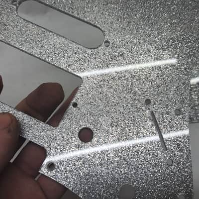 Platinum Silver Sparkle Glitter HSS pickguard + trem cover set Fits Fender Strat Stratocaster image 4
