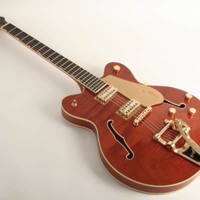 Gretsch Electromatic LTD Flame Okoume Broadkaster Double-Cut with Bigsby Rosewood Fingerboard Roundup Orange CYGC25030866 image 11