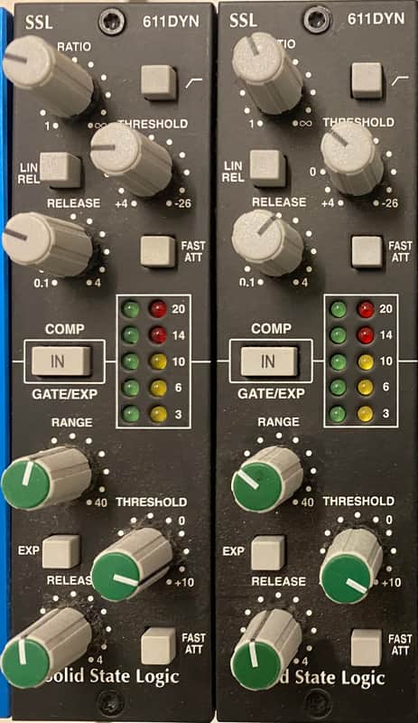 Solid State Logic Bundle 2x 611DYN 500-Series Dynamics Module 2012 - Present - Black image 1