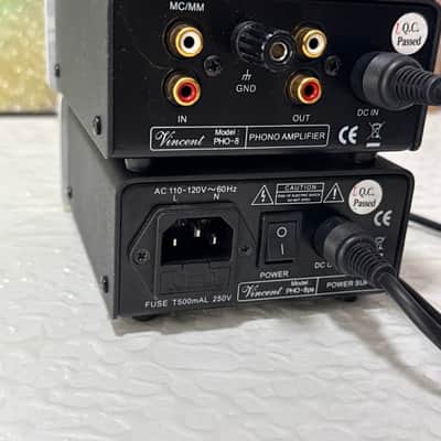 Vincent PHO-8 Phono Amplifier with PHO-8 MC MM Power Supply Silver Face image 11