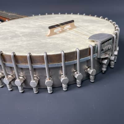 Vintage Open-Back 5-String Banjo c. 1920s-1940s Unbranded w/ Star Inlay & Gig Bag image 9
