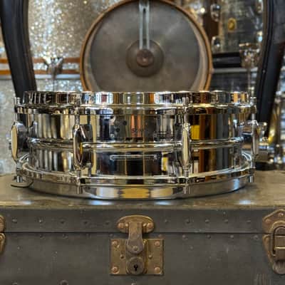 VINTAGE 1960's Sonor 5x14 D444 All Metal Teardrop 8-Lug Snare Drum - Brass image 1