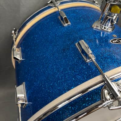 Vintage Apollo 1960s-1970s Drum Kit 5pc Set Import Blue Sparkle Toms Snare Kick image 10
